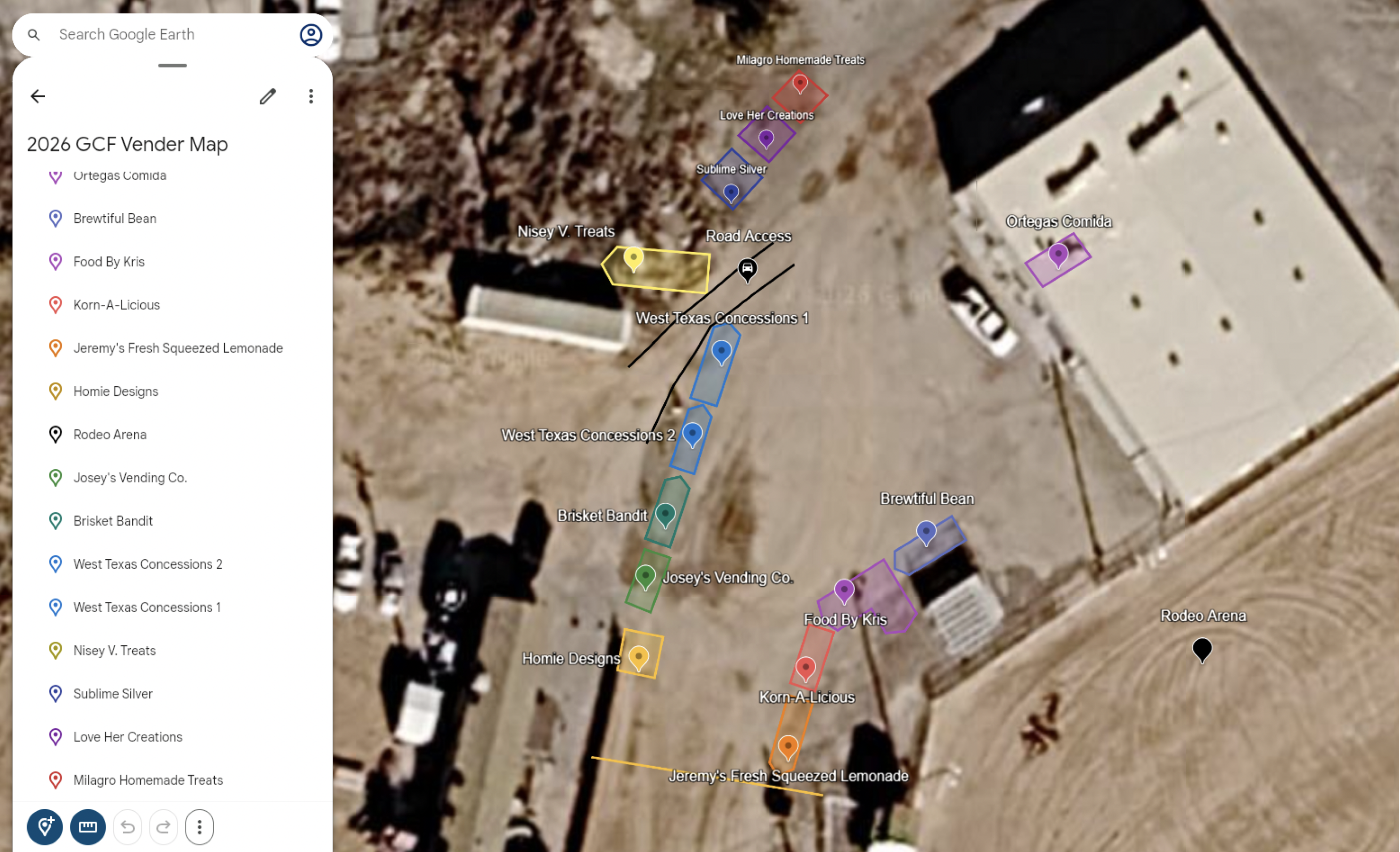 map of vendor locations Guadalupe County Fair 2026