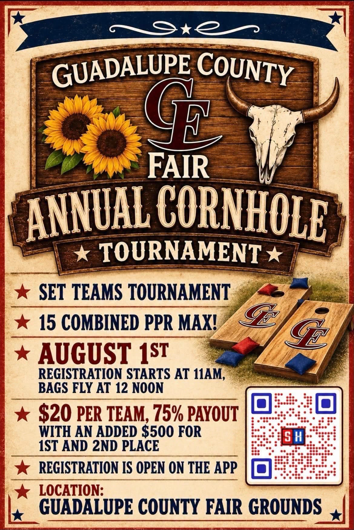 Guadalupe County Fair Cornhole flyer 2026